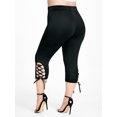 thumbnail image 3 of Rosegal for Women Leisure Plus Size & Curve Lace Up High Waisted Leggings Black 1X, 3 of 5