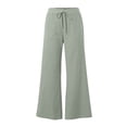 thumbnail image 2 of Tawop Pants for Women Elastic Waist Drawstring Green Striped Womens Pants with Pockets Loose Casual Trousers, 2 of 5