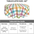 thumbnail image 4 of Spring Plaid Easter Tablecloth Round 60 Inch Pink Blue Green Checked Table Cloth Waterproof Washable Polyester Table Cover for Kitchen Dining Table Picnic Easter Party Decorations, 4 of 6