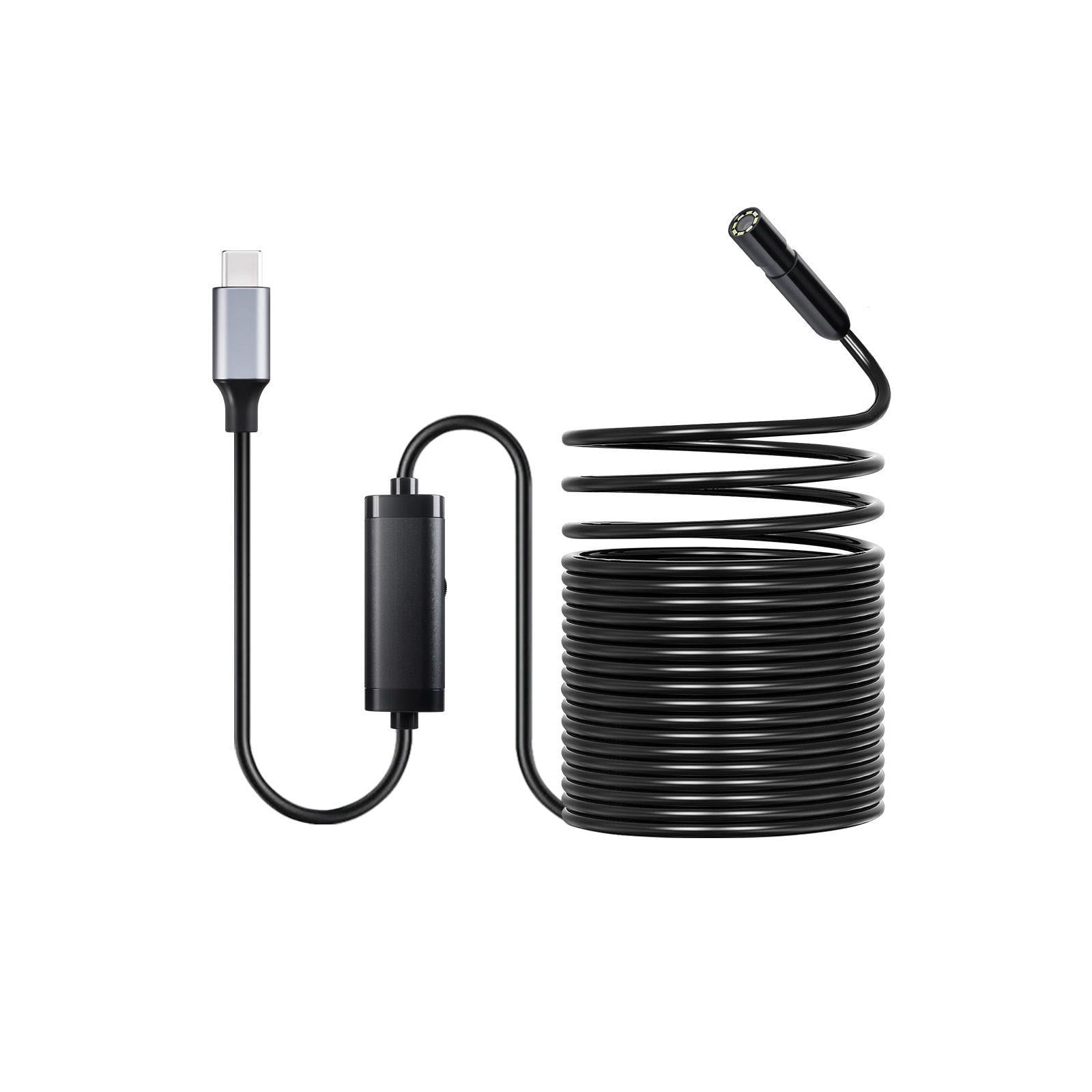 Endoscope Camera 49.2FT Semi Rigid Cable 1920P HD Borescope for Android IOS Industrial Inspection Camera 8 LED Lights 2X Zoom IP67 Waterproof Snake Camera for Auto Plumbing
