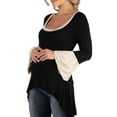 thumbnail image 2 of Swing High Low Bell Sleeve Maternity Tunic Top Black L, 2 of 3