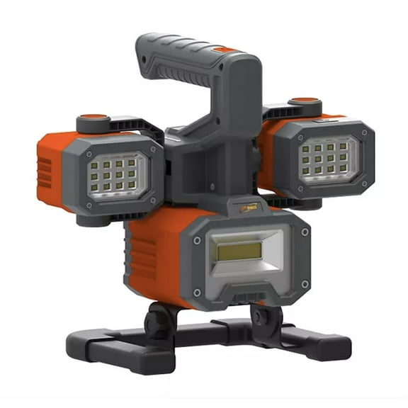 2000 Lumens Rechargeable LED Work Light and Spotlight, 4 Adjustable Lamps.