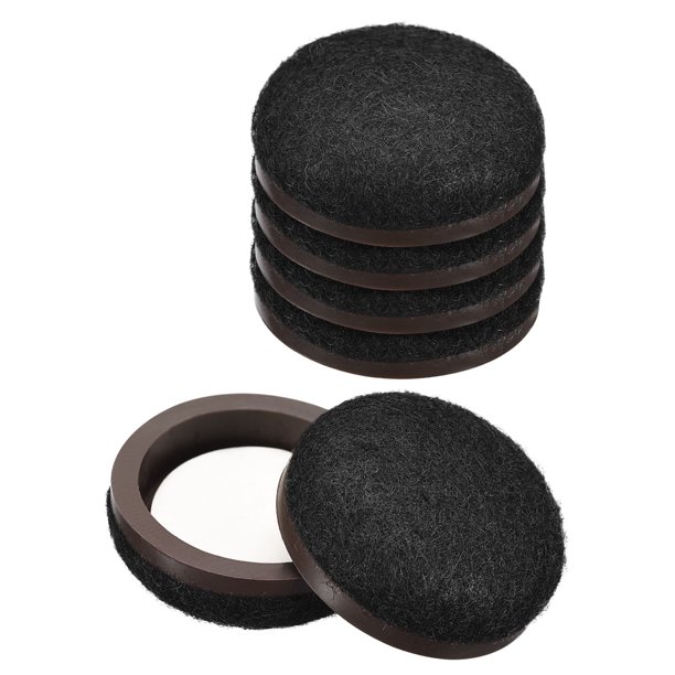 Deslizadores de muebles, paquete de 8, almohadillas deslizantes redondas de fieltro de 1", deslizadores para pisos de madera con alfombra (Negro)