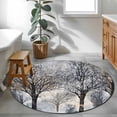 thumbnail image 3 of Round Rugs 3Ft, Black Grey Forest Round Area Rug Washable Indoor Throw Carpet, Vintage Watercolor Tree Tunk Small Non Slip Circle Rug for Bedroom Living Room Home Decor Aesthetic, 3 of 8