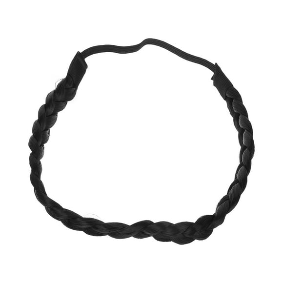 EeaseMX Diadema trenzada de pelo elástico elástico de moda Trenzas clásicas Banda de pelo sintético Pieza de pelo Mujer Accesorio de belleza (Negro)
