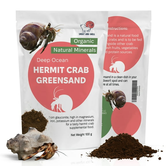 Greensand for Hermit Crab -  Calcium and Trace Mineral Molting Support – Compatible with All Crabitats