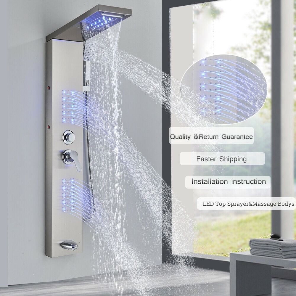POP Shower Faucet Set Complete W/ 8” Rainfall Shower Head 