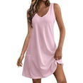 thumbnail image 2 of Kagetolytai Summer Dresses for Women 2024 Women's Casual Sundress With Pockets Summer Boho Beach Dress T-Shirts Dress V Neck Loose Tank Dresses Dresses for Women 2024 Pink S, 2 of 6
