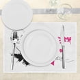 thumbnail image 3 of Ambesonne Fashion Place Mats Set of 4, Inspirational Vogue, Standard Size, Pale Grey Black Pink, 3 of 6