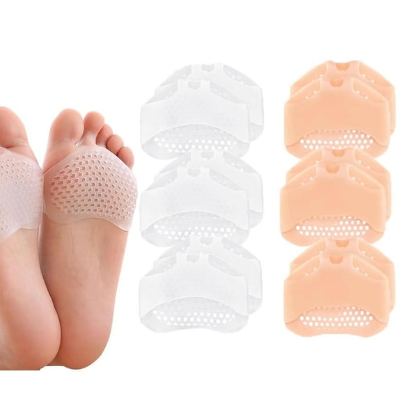 6 Pairs Silicone Forefoot Pads – Gel Cushion Inserts for High Heels, Breathable & Reusable Insoles for Women