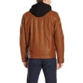 thumbnail image 3 of Luis Leather Mens Solid Hoody Genuine Lambskin Leather Jacket, Biker Jacket With Removable Hood, 3 of 4