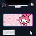 thumbnail image 1 of Hello Kitty kuromi my melody RGB Pc Gamer Keyboard Mouse Pad Mousepad LED Glowing Mouse Mats Rubber Gaming Computer Mausepad Jiayi, 1 of 7
