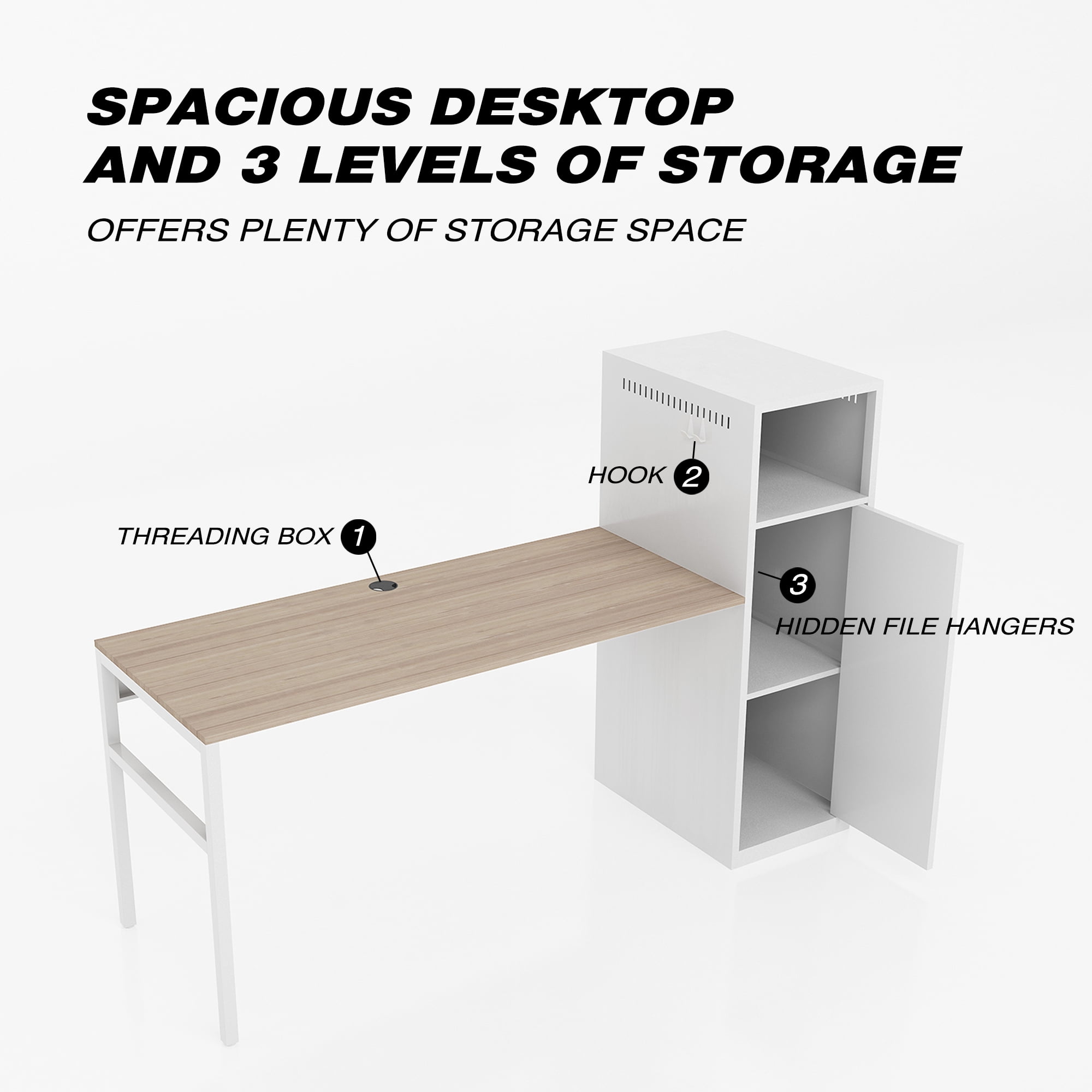 On Sale Home Office Desks with Storage Cabinet, Wood Computer Desk Table with Metal Locker for Bedroom/Living Room On Sale Home Office Desks with Storage Cabinet, Wood Computer Desk Table with Metal Locker for Bedroom/Living Room
