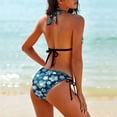 thumbnail image 2 of Groovy Baby Indigo And Aqua Women's Bikini V Neck Swimsuit Set 2 Piece Over Size Bathing Suit Side Triangle Bathing Suit, 2 of 9
