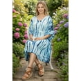thumbnail image 3 of HAPPY BAY Women's Summer Relaxed Fit Caftan Short Loungewear 1X-2X Navy, Tie Dye, 3 of 5