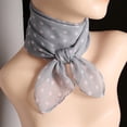 thumbnail image 3 of D-GROEE Women Dot Print Square Scarves Chiffon Kerchief Neck Scarf Neckerchief Headband, 3 of 6