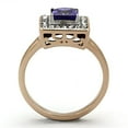 thumbnail image 3 of Two-Tone IP Rose Gold Stainless Steel Ring with AAA Grade CZ in Tanzanite for Women Tanzanite Stone Color Style TK1162 Size 7, 3 of 4