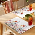 thumbnail image 4 of Spring Farmhouse Placemats Set of 2, Floral Nature Colorful Wildflower Botanical Non-Slip Place Mats Washable Table Mats for Kitchen Dining Table Decorations Indoor/Outdoor, 4 of 9