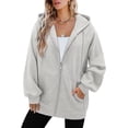 thumbnail image 5 of ONLYSHE Women's Zip Up Hoodies Oversized Fleece Long Sleeve Sweatshirts Casual Fall Jacket Coat with Pocket(S-3XL), 5 of 6