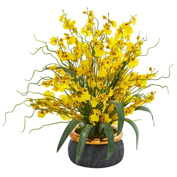 Nearly Natural 19in. Dancing Lady Artificial Arrangement in Vase
