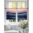 thumbnail image 4 of Abstract Mountain Sheer Curtains 54 Inches Long 2 Panels Pink Sky Gradient Blue Texture Minimalist Light Filtering Semi Sheer Window Curtains Drapes for Bedroom Living Room 52"x54", 4 of 7