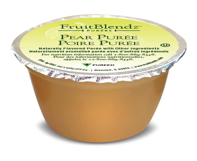 FruitBlendz 4oz Fruit Puree Cups, 24 Count (Pear, IDDSI Level 4) Pureed
