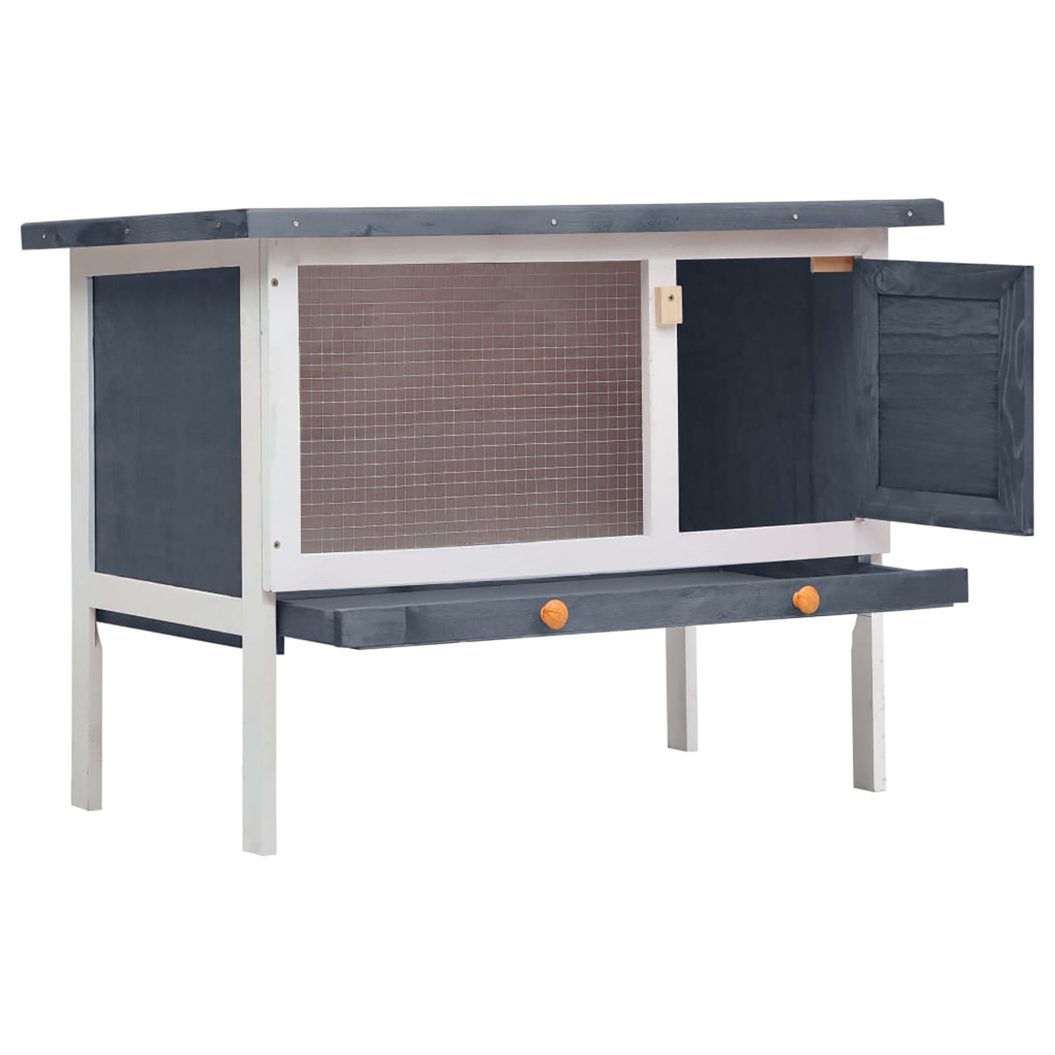 Pefilos 33" Outdoor Rabbit Hutch, Wood Guinea Pig Hutch, Indoor Small Animal House Pet Cage, Gray Pefilos 33" Outdoor Rabbit Hutch, Wood Guinea Pig Hutch, Indoor Small Animal House Pet Cage, Gray