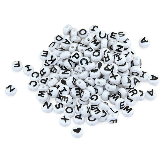 Hygloss ABC Beads, Black and White, 300 Count