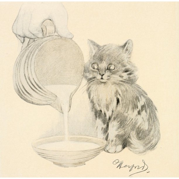 The Kittens Garden of Verses 1911 Jug of milk Canvas Art ...