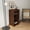 Walnut Brown + Particle Board + MDF, variant on Modular Wine Bar Cabinet with Hutch for Dining Room, Black Storage Cabinet with Shelves for Living Room, Space Saving Cabinet for Small Spaces