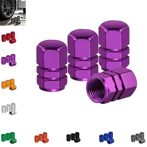 4 Pack Aluminum Tire Valve Caps – Hexagonal Rust-Proof Dust Covers for Car Truck SUV Motorcycle, Universal Fit with Seal