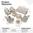 thumbnail image 2 of XIZZI 8 Piece Outdoor Furniture Set Patio Conversation Sofa Set with Swivel Rocking Chair for backyard,Beige, 2 of 10