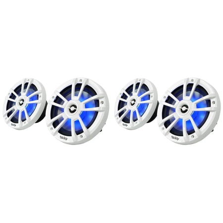 (4) Infinity 822MLW 8" 2-Way Marine Boat Speakers with RGB Lighting - Titanium