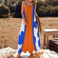 thumbnail image 3 of Blue And Orange Sleeveless Dress Loose Women's Dress Dresses Luxury Evening Dresses, 3 of 9