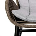 thumbnail image 6 of Armen Living Sydney and Armen Living Fanny 5 Piece Outdoor Patio Dining Set in Dark Eucalyptus Wood with Truffle Rope and Grey Cushions, 6 of 7