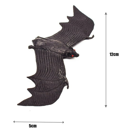 Halloween Hanging Bats 4PCS - Realistic Looking Vampire Bats for Spooky Party Decor, Haunted House Props & April Fool's Day Decoration