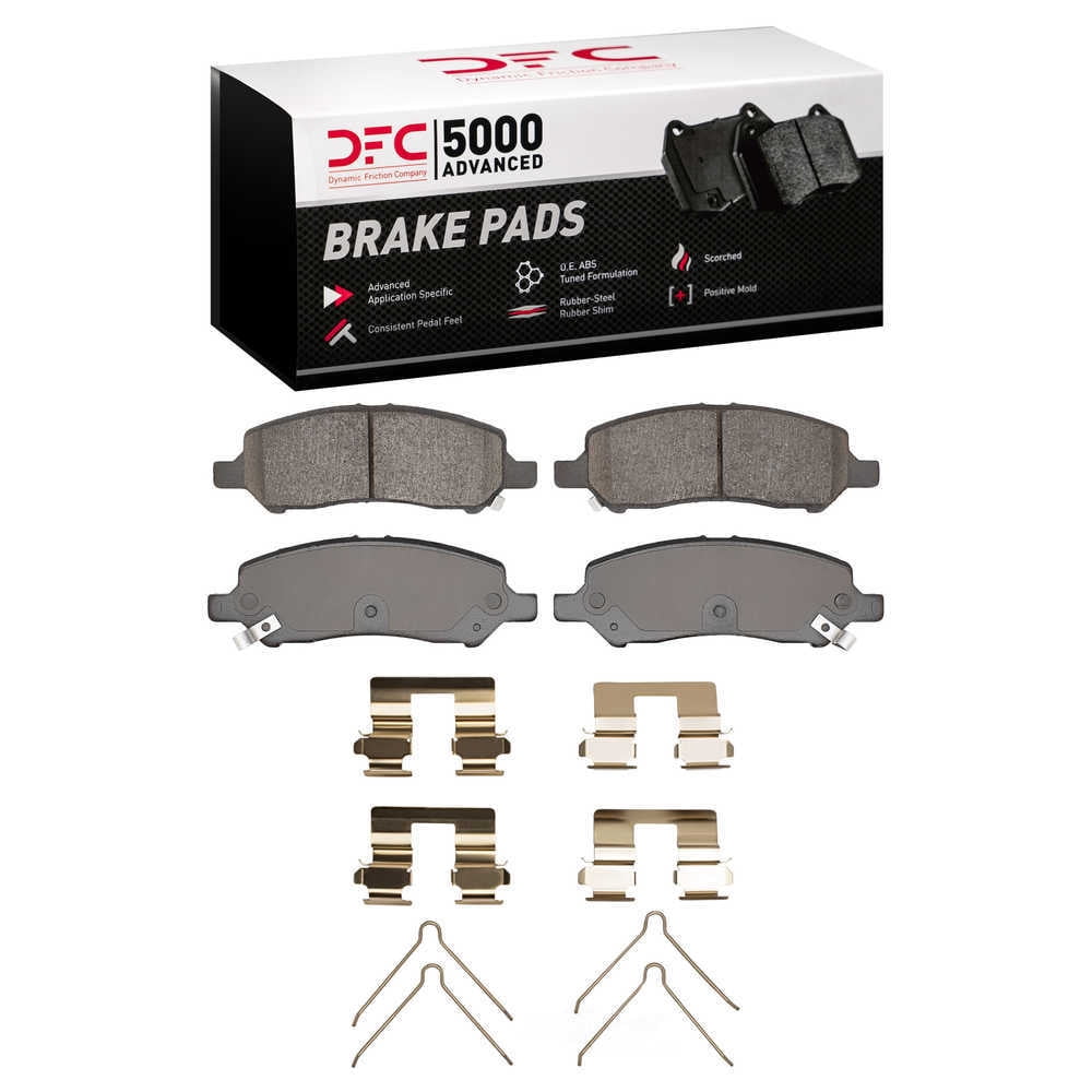 Dynamic Friction Company 1551-1647-01 DFC 5000 Advanced Brake Pads - Ceramic and Hardware Kit - OE