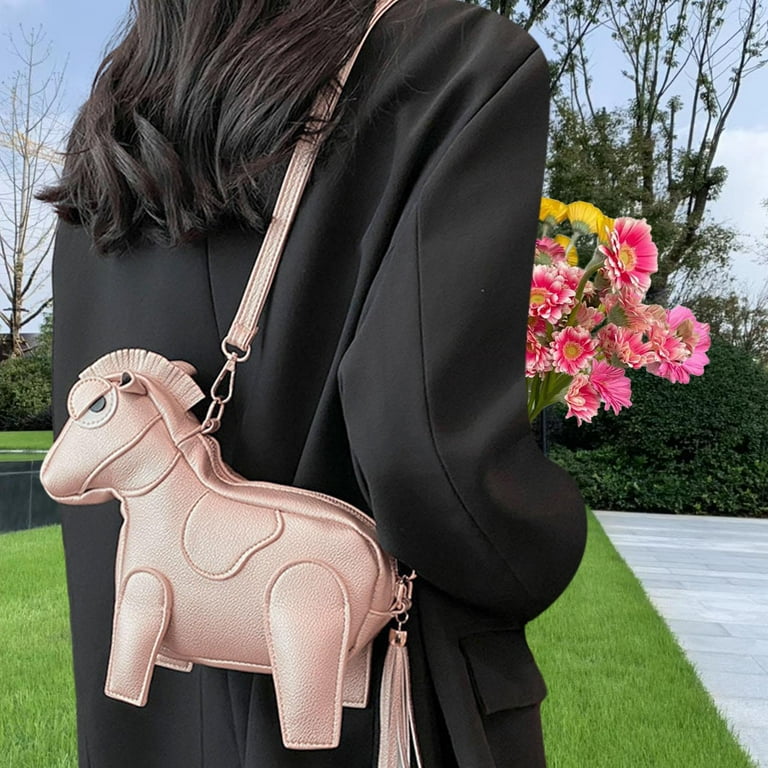 Menolana Women's Horse Shoulder Bag Pouch Tote Bag with Zipper Closure Stylish Crossbody Bag Handbag for Walking Vacation Summer Gifts Pink Menolana Women's Horse Shoulder Bag Pouch Tote Bag with Zipper Closure Stylish Crossbody Bag Handbag for Walking Vacation Summer Gifts Pink