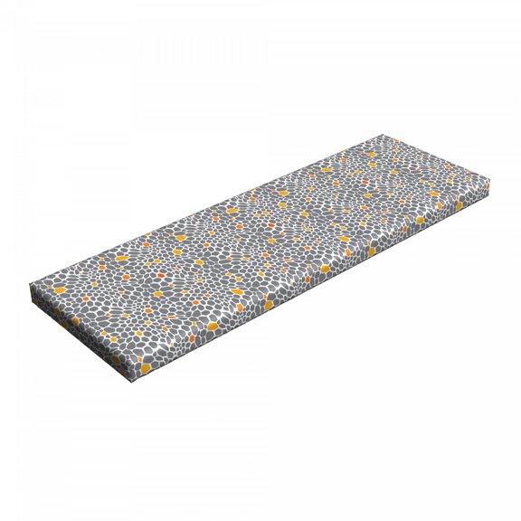 Animal Print Bench Pad, Abstract Leopard Cheetah Skin Exotic Wild Cat Pattern Spotty, HR Foam Cushion with Decorative Fabric Cover, 45" x 15" x 2", Dark Orange Orange, by Ambesonne