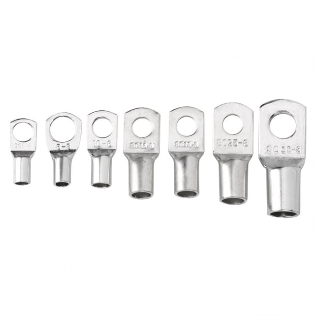 Conectores 100 Piezas Conectores De Cable Juego De Terminales De Anillo Suministros Eléctricos Plateados Accesorio Industrial Para Alambre De Cobre