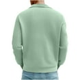thumbnail image 6 of YOIAVAIOY Men's Long Sleeve Knit Polos, Breathable Versatile Casual Trendy, Soft Pullover for Daily Wear Green M, 6 of 9