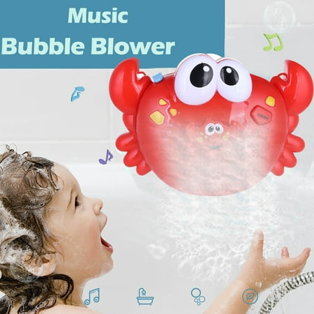 Iuhan Bubble Machine Big Crab Automatic Bubble Maker Blower Music Bath Toy For