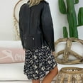 thumbnail image 4 of Femmes Dames Lâches Grande Taille Imprimer Manches Longues V Cou Mini Robe, 4 of 6