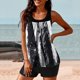 thumbnail image 5 of Modesto Trajes de Baño para las Mujeres Multicolor Gradiente Impresión de Espalda Recorte, Pantalones Cortos de Cintura Alta Y Sling Top para la Playa, la Piscina Y las Vacaciones, 5 of 6