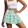 thumbnail image 2 of Whosucclay Built-in Shorts Active Skort, Daisy Floral Print 2 Side Pockets High Waisted Tennis Skirt for Hiking Training Pickleball, Size Small, 2 of 9