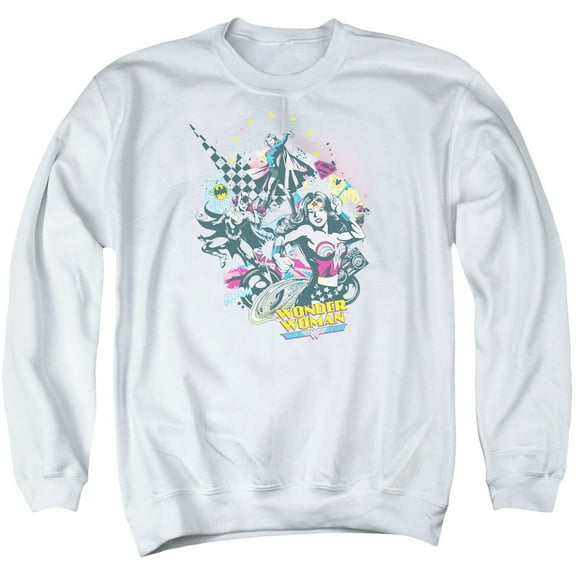 DC Comics Power Trio Adult Crewneck Sweatshirt White