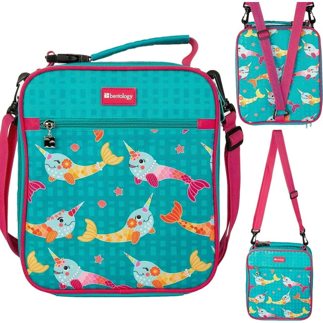 Boîte à Lunch Isolée Durable avec Sangles pour Sac à Dos pour l'École - Sac à Lunch Réutilisable avec Poignée pour Enfants et Tout-Petits, Fonctionne avec Bento Box, Bengo, Kinsho, Yumbox – Narval