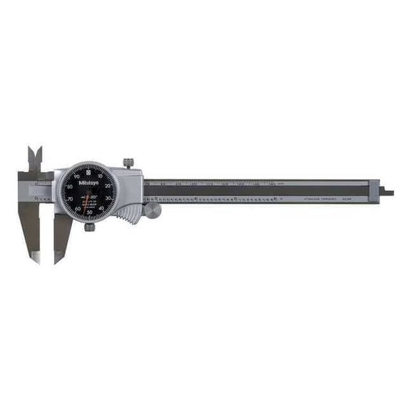 Mitutoyo Dial Caliper,6 In,Black,0.100/Rev 505-742-56J
