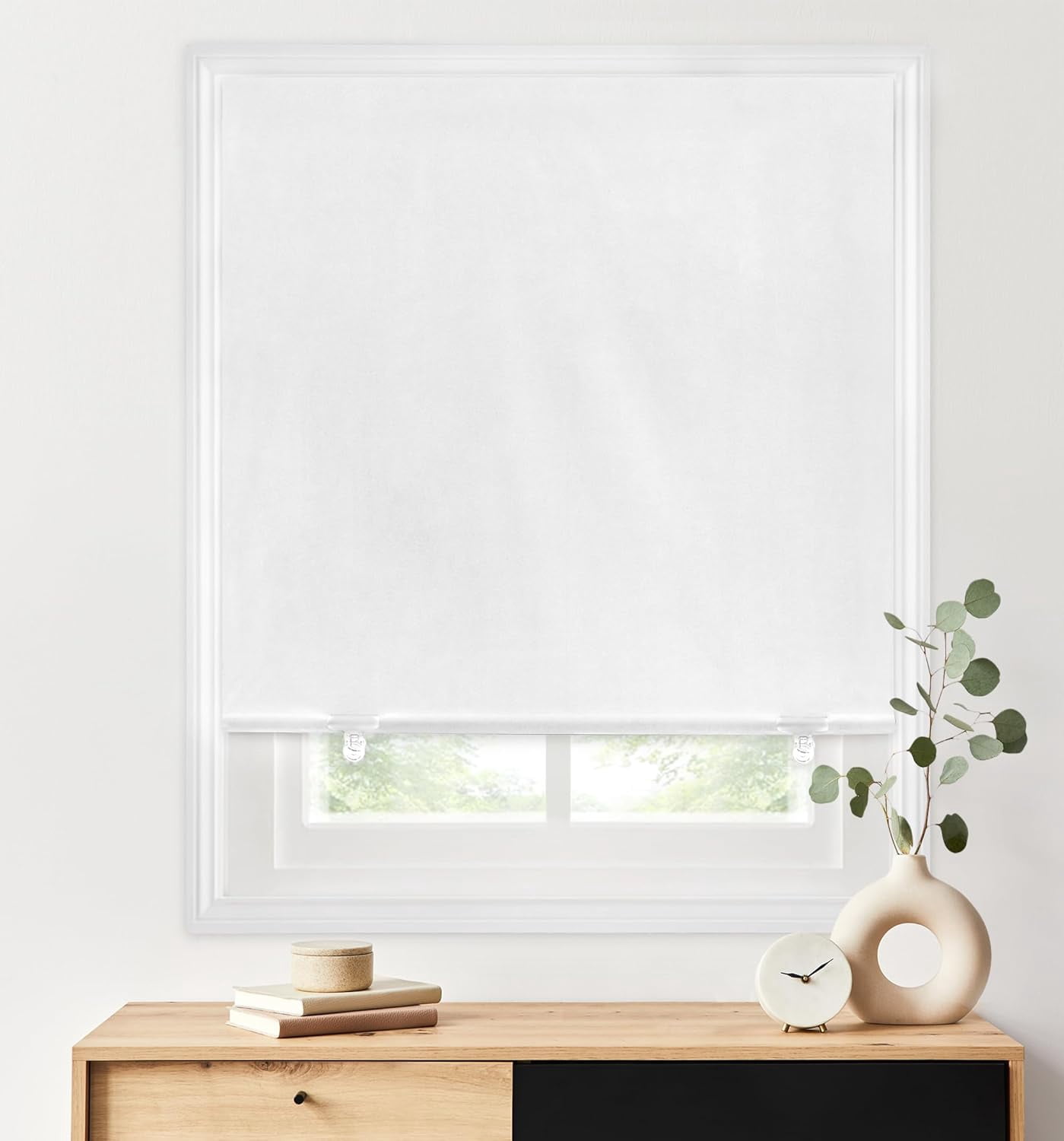 Blackout Roller Shades Cordless No Drill Thermal Insulated UV Protection Privacy Window Blinds for Bedroom 36x72 Cream