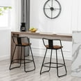 thumbnail image 5 of Andeworld 26" Swivel Bar Stool with Backs, Matte Black (Set of 2), 5 of 6